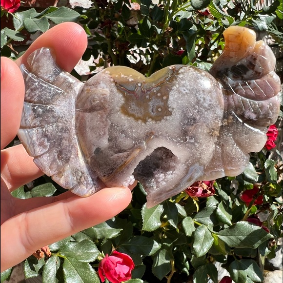 Other - Beige/Mocha/Mauve Agate Heart With Wings